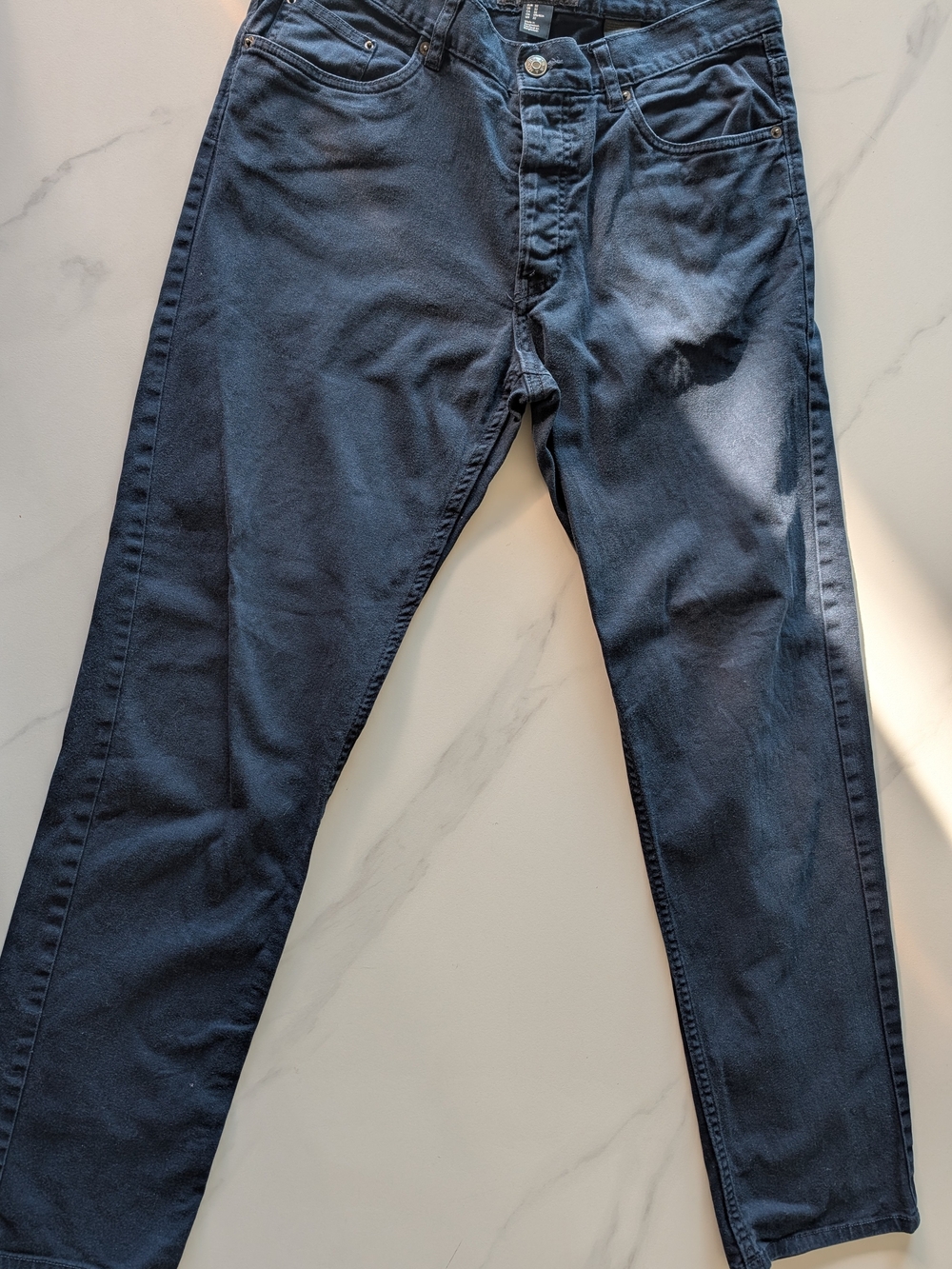 H&M Slim Straight Jeans in Navy Blue